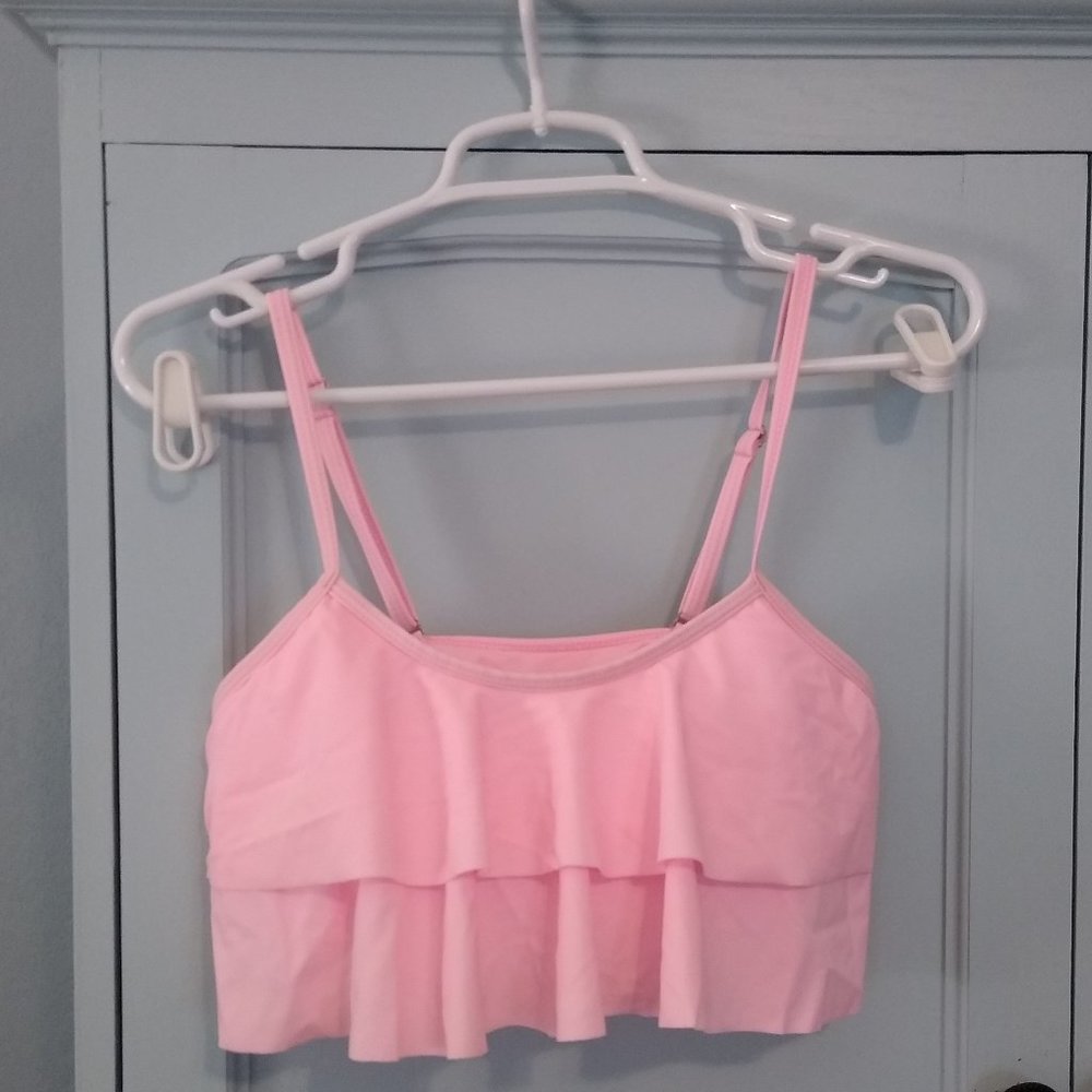 Light pink ruffle bikini top
